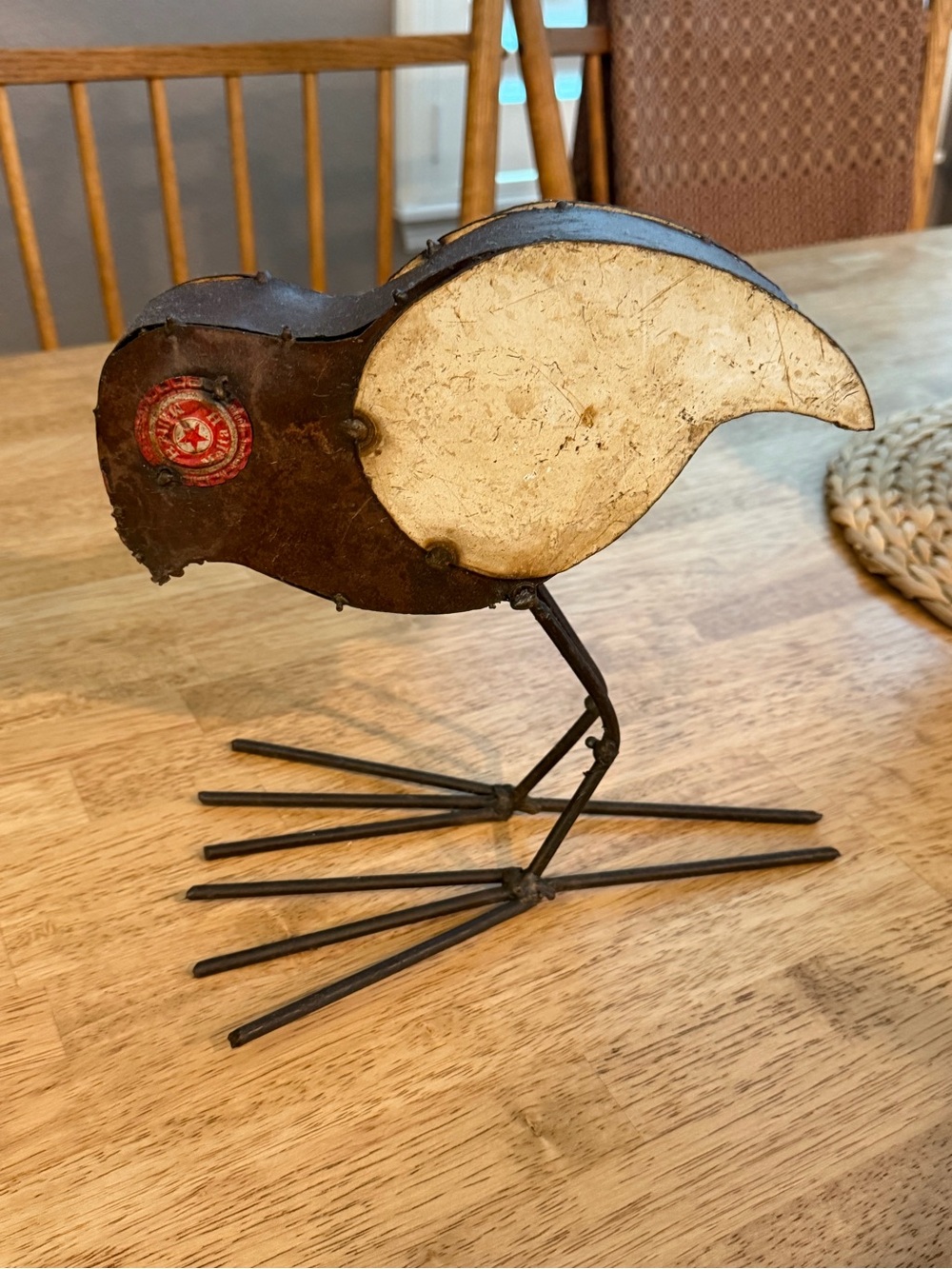 Rustic Metal Bird Sculpture - Picture 2 of 4
